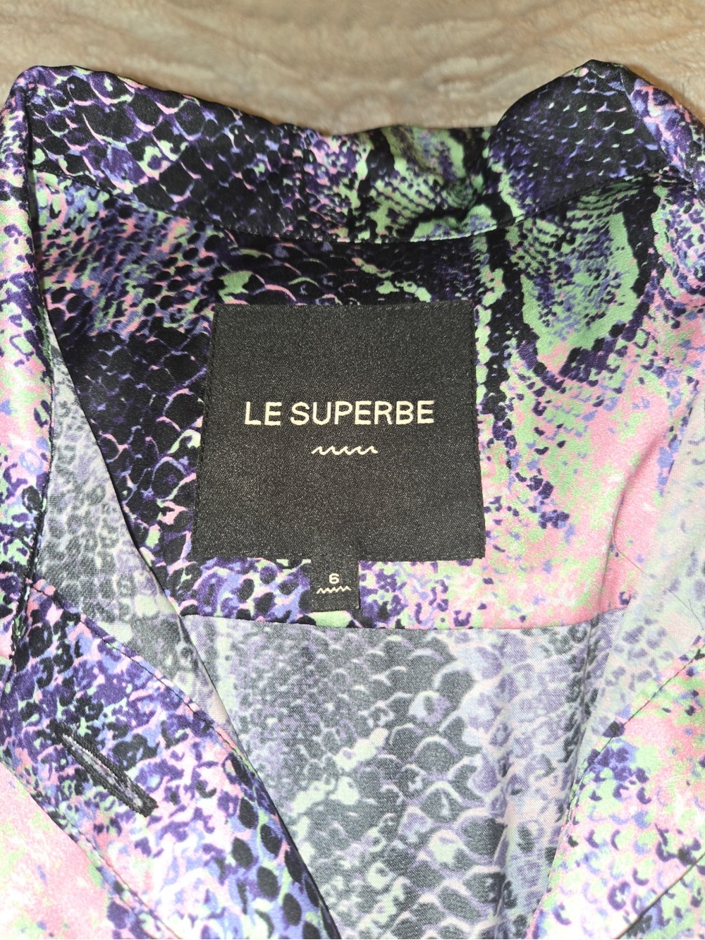 LE SUPERBE Women's Snake Print Jumpsuit - Purple Multi
